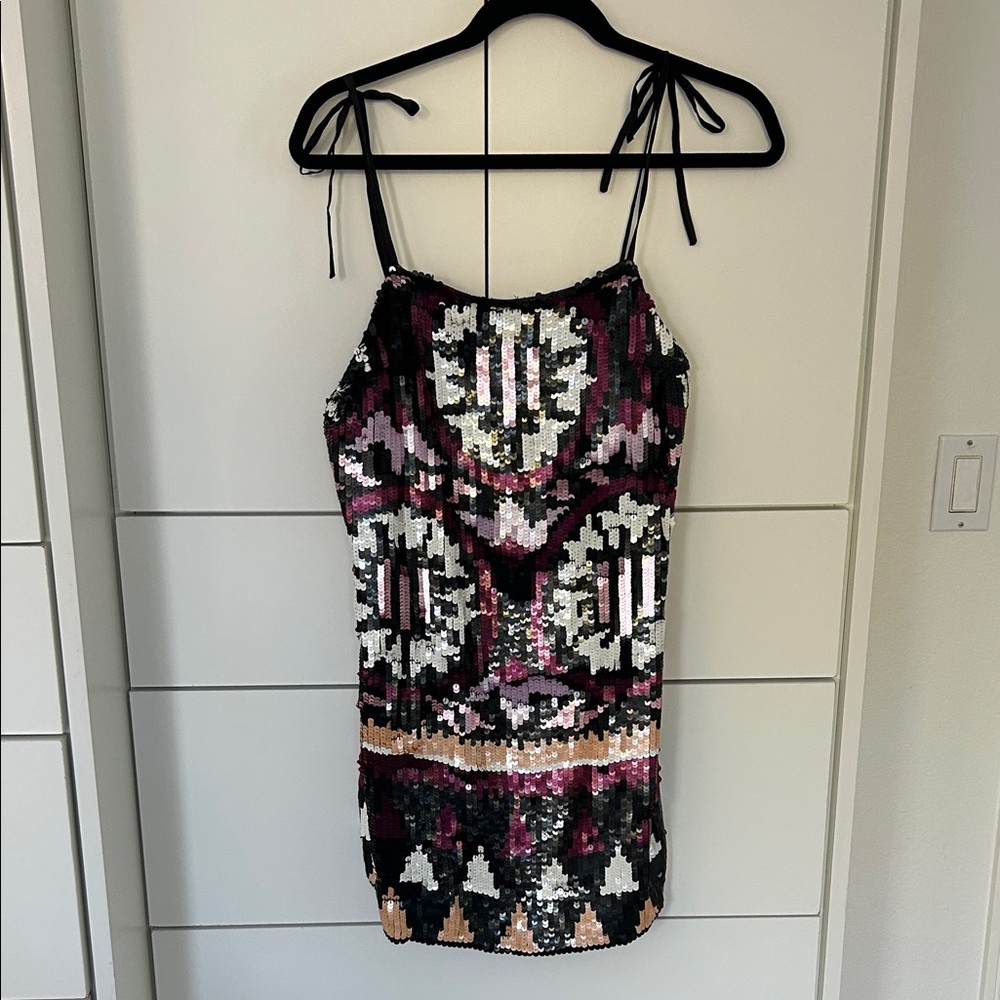 BCBGMaxAzria Multicolor Sequin Mini Dress